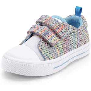 imageK KomForme Toddler Boys ampamp Girls Shoes Kids Canvas Sneakers with Cartoon Dual Hook and LoopsColorful Knit