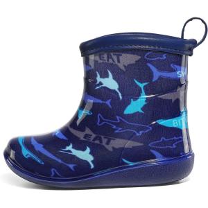 imageK KomForme Toddler Rain Boots Baby Easyon Rain Shoes Lightweight Waterproof for Boys and GirlsShark