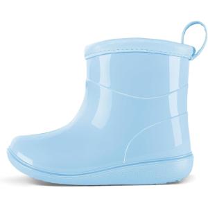imageK KomForme Toddler Rain Boots Baby Easyon Rain Shoes for Boys and Girls Waterproof Lightweight OutdoorBlue