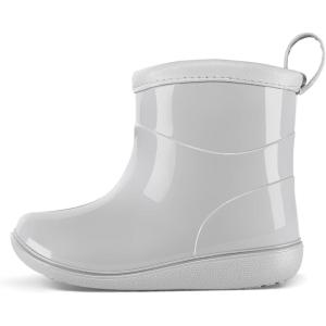 imageK KomForme Toddler Rain Boots Baby Easyon Rain Shoes for Boys and Girls Waterproof Lightweight OutdoorGrey