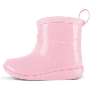 imageK KomForme Toddler Rain Boots Baby Easyon Rain Shoes for Boys and Girls Waterproof Lightweight OutdoorPink