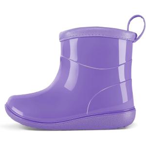 imageK KomForme Toddler Rain Boots Baby Easyon Rain Shoes for Boys and Girls Waterproof Lightweight OutdoorPurple