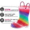 imageK KomForme Toddler Light Up Rain Boots Patterns and Glitter Rain Boots for Girls Boys with HandlesRainbow Gradient3