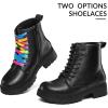 imageK KomForme Boys Girls Ankle Boots Lace Up Side Zipper Waterproof Combat Shoes ToddlerLittle KidBig KidBlack Pu