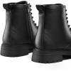 imageK KomForme Boys Girls Ankle Boots Lace Up Side Zipper Waterproof Combat Shoes ToddlerLittle KidBig KidBlack Pu