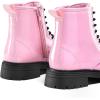 imageK KomForme Boys Girls Ankle Boots Lace Up Side Zipper Waterproof Combat Shoes ToddlerLittle KidBig KidPink Patent