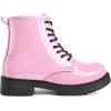imageK KomForme Boys Girls Ankle Boots Lace Up Side Zipper Waterproof Combat Shoes ToddlerLittle KidBig KidPink Patent