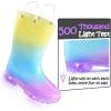 imageK KomForme Toddler Light Up Rain Boots for Girls Boys Waterproof Rain Boots with Handles OutdoorsGradient Yellow Purple