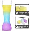 imageK KomForme Toddler Light Up Rain Boots for Girls Boys Waterproof Rain Boots with Handles OutdoorsGradient Yellow Purple