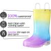 imageK KomForme Toddler Light Up Rain Boots for Girls Boys Waterproof Rain Boots with Handles OutdoorsGradient Yellow Purple