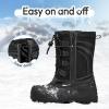 imageK KomForme Snow Boots for Boys and Girls Outdoor Waterproof Fur Lined Warm Shoes ToddlerLittle KidBig KidBlack