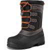 imageK KomForme Snow Boots for Boys and Girls Outdoor Waterproof Fur Lined Warm Shoes ToddlerLittle KidBig KidBlackGreyOrange