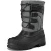 imageK KomForme Snow Boots for Boys and Girls Outdoor Waterproof Fur Lined Warm Shoes ToddlerLittle KidBig KidGreyBlack