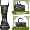 imageK KomForme Girls Boys Rain Boots Waterproof with Easy on Handles for ToddlerLittle KidBig KidCamouflage