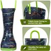 imageK KomForme Girls Boys Rain Boots Waterproof with Easy on Handles for ToddlerLittle KidBig KidGreen Dinosaur