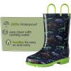 imageK KomForme Girls Boys Rain Boots Waterproof with Easy on Handles for ToddlerLittle KidBig KidGreen Dinosaur