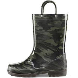 imageK KomForme Girls Boys Rain Boots Waterproof with Easy on Handles for ToddlerLittle KidBig KidCamouflage