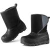 imageK KomForme Kids Snow Boots Fur Lined Warm Waterresistant AntiSlip Winter Boots for ToddlerLittle KidBig KidBlack