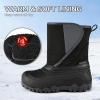 imageK KomForme Kids Snow Boots Fur Lined Warm Waterresistant AntiSlip Winter Boots for ToddlerLittle KidBig KidBlack