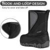 imageK KomForme Kids Snow Boots Fur Lined Warm Waterresistant AntiSlip Winter Boots for ToddlerLittle KidBig KidBlack