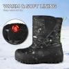 imageK KomForme Kids Snow Boots Fur Lined Warm Waterresistant AntiSlip Winter Boots for ToddlerLittle KidBig KidDinosaur