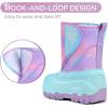 imageK KomForme Kids Snow Boots Fur Lined Warm Waterresistant AntiSlip Winter Boots for ToddlerLittle KidBig KidRainbowAqua