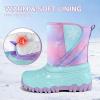 imageK KomForme Kids Snow Boots Fur Lined Warm Waterresistant AntiSlip Winter Boots for ToddlerLittle KidBig KidRainbowAqua