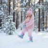 imageK KomForme Kids Snow Boots Fur Lined Warm Waterresistant AntiSlip Winter Boots for ToddlerLittle KidBig KidRainbowAqua