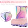 imageK KomForme Kids Snow Boots Fur Lined Warm Waterresistant AntiSlip Winter Boots for ToddlerLittle KidBig KidRainbowPink