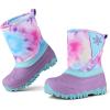 imageK KomForme Kids Snow Boots Fur Lined Warm Waterresistant AntiSlip Winter Boots for ToddlerLittle KidBig KidRainbowPurple