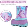 imageK KomForme Kids Snow Boots Fur Lined Warm Waterresistant AntiSlip Winter Boots for ToddlerLittle KidBig KidRainbowPurple