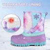 imageK KomForme Kids Snow Boots Fur Lined Warm Waterresistant AntiSlip Winter Boots for ToddlerLittle KidBig KidRainbowPurple