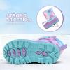 imageK KomForme Kids Snow Boots Fur Lined Warm Waterresistant AntiSlip Winter Boots for ToddlerLittle KidBig KidRainbowPurple