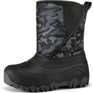 imageK KomForme Kids Snow Boots Fur Lined Warm Waterresistant AntiSlip Winter Boots for ToddlerLittle KidBig KidCamouflage