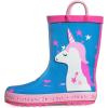image:imageK KomForme Kids Rain Boots Waterproof Printed Rubber boots with HandlesSleepy Unicorn