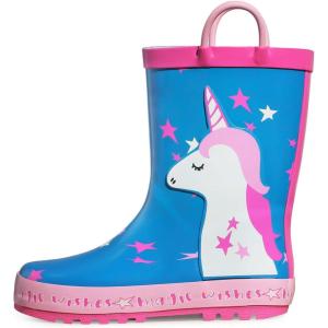image:imageK KomForme Kids Rain Boots Waterproof Printed Rubber boots with HandlesSleepy Unicorn