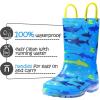 image:imageK KomForme Toddler Light Up Rain Boots Patterns and Glitter Rain Boots for Girls Boys with HandlesBlue shark13