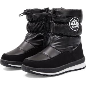 image:imageK KomForme Boys amp Girls Snow Boots Insulated Fur Lined Warm AntiSlip Waterproof Winter Boot ToddlerLittle KidBig KidBlack Pearl Cloth