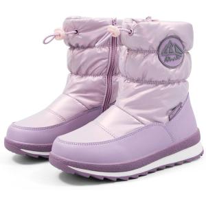 image:imageK KomForme Boys amp Girls Snow Boots Insulated Fur Lined Warm AntiSlip Waterproof Winter Boot ToddlerLittle KidBig KidPearl Purple