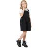 image:imageK KomForme Girls Glitter Ankle Boots Lace Up Waterproof Combat Shoes With Side Zipper for ToddlerLittle KidBig KidBlack