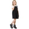 image:imageK KomForme Girls Glitter Ankle Boots Lace Up Waterproof Combat Shoes With Side Zipper for ToddlerLittle KidBig KidBlack Glitter