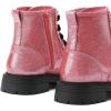 image:imageK KomForme Girls Glitter Ankle Boots Lace Up Waterproof Combat Shoes With Side Zipper for ToddlerLittle KidBig KidPink