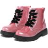 image:imageK KomForme Girls Glitter Ankle Boots Lace Up Waterproof Combat Shoes With Side Zipper for ToddlerLittle KidBig KidPink