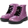 image:imageK KomForme Girls Glitter Ankle Boots Lace Up Waterproof Combat Shoes With Side Zipper for ToddlerLittle KidBig KidPurple