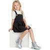 image:imageK KomForme Girls Glitter Ankle Boots Lace Up Waterproof Combat Shoes With Side Zipper for ToddlerLittle KidBig KidSliver Glitter