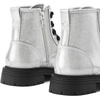 image:imageK KomForme Girls Glitter Ankle Boots Lace Up Waterproof Combat Shoes With Side Zipper for ToddlerLittle KidBig KidSliver