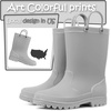 image:imageK KomForme Kids Girls amp Boys Rain Boots with Easyon Handles Outdoors  Waterproof PVCGrey