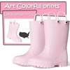 image:imageK KomForme Kids Girls amp Boys Rain Boots with Easyon Handles Outdoors  Waterproof PVCLight Pink