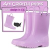 image:imageK KomForme Kids Girls amp Boys Rain Boots with Easyon Handles Outdoors  Waterproof PVCLilac