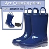 image:imageK KomForme Kids Girls amp Boys Rain Boots with Easyon Handles Outdoors  Waterproof PVCNavy